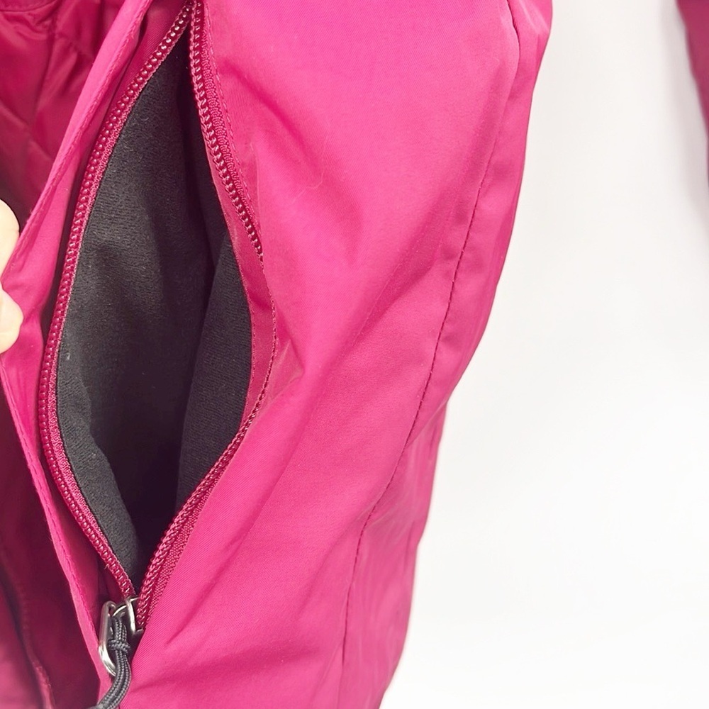 L.L. Bean Winter Warmer Coat Medium Raspberry Pink Nylon Fleece Lined Mid-thigh - Picture 7 of 16